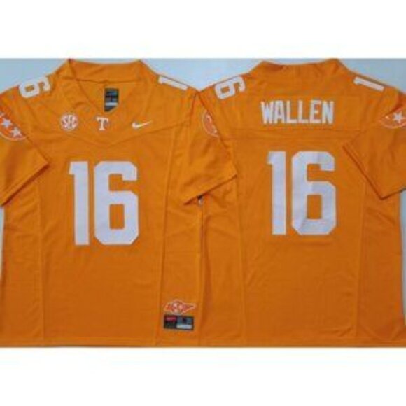 Mens Kids Youths Womens 16 Morgan Wallen Orange Stitched Jersey